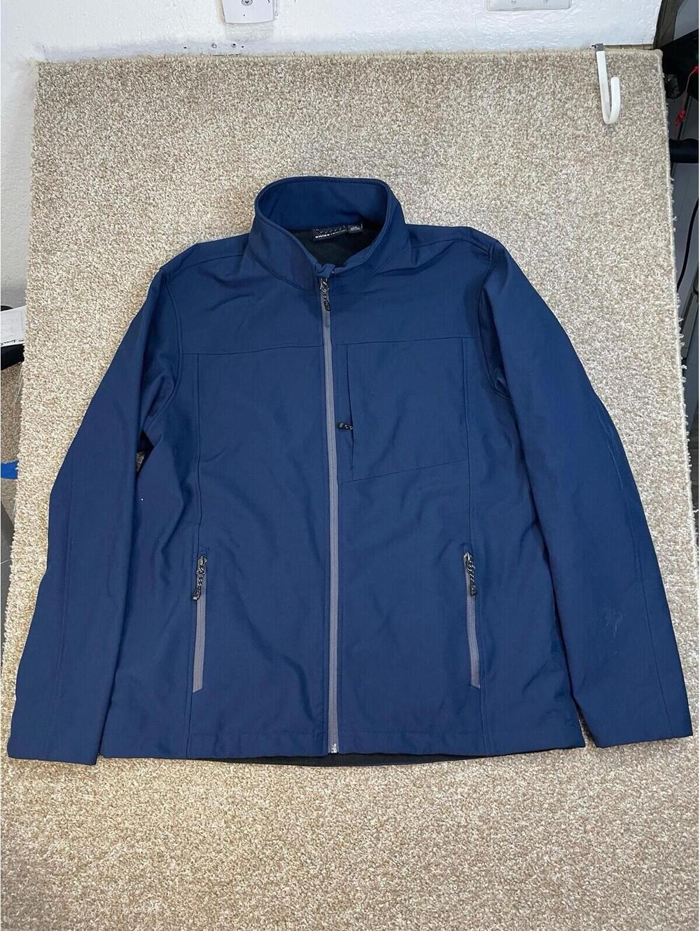 Swiss Tech Jacket Men's Size‎ LG 42-44 Blue Full Zip Softshell Pockets